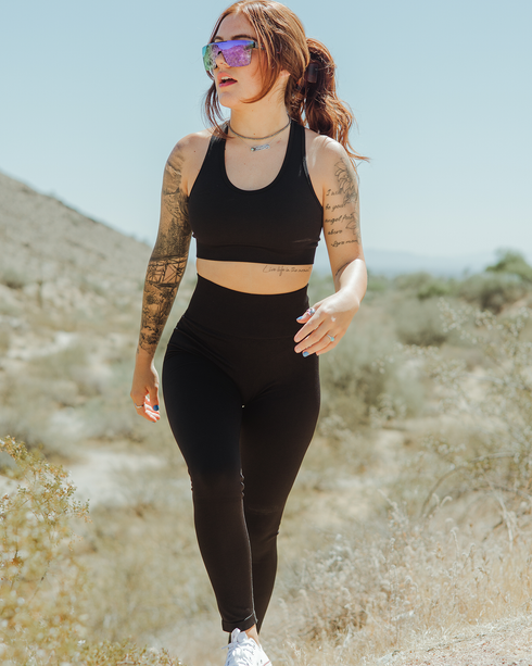 WOMENS SEAMLESS LEGGINGS - BLACK